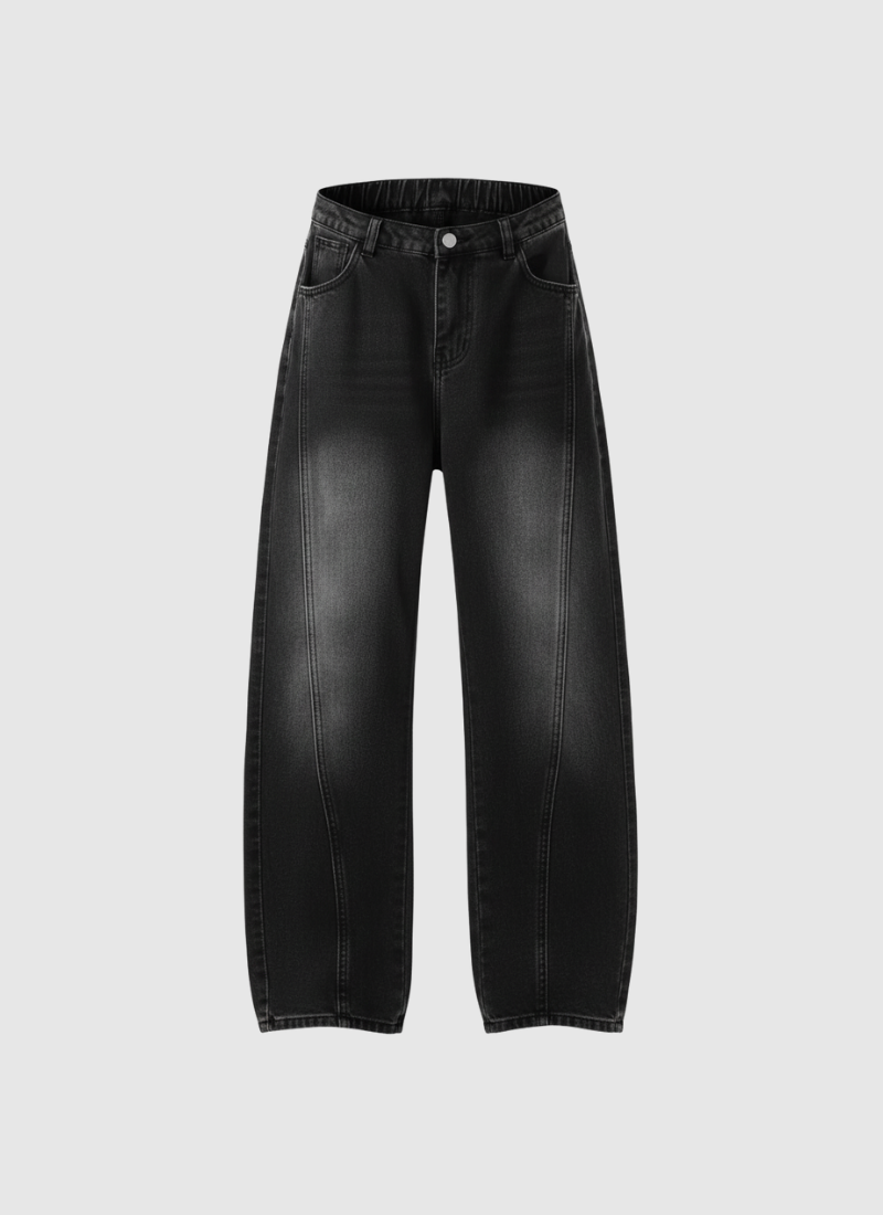 Washed Saber-Cut Jeans
