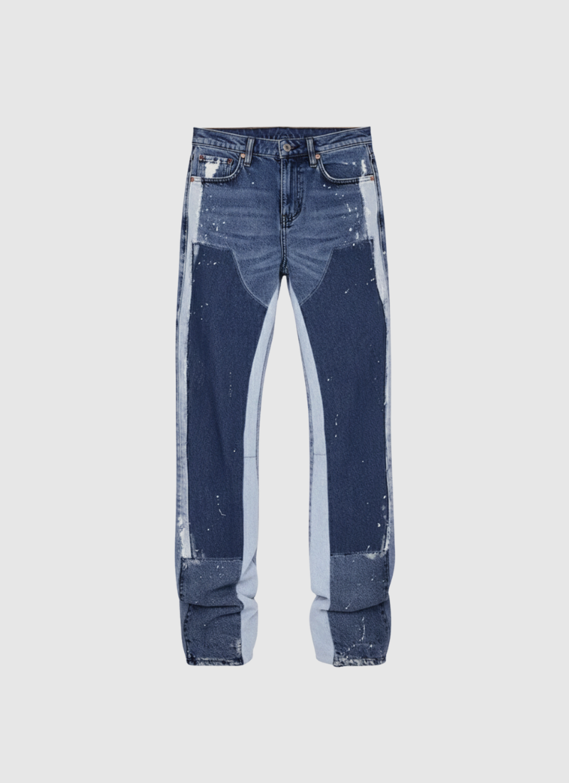 Blockshot Splatter Panel Jeans