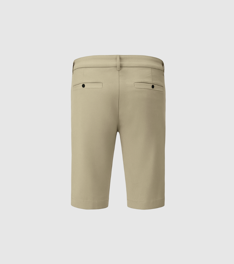 Beige shorts on a light gray background