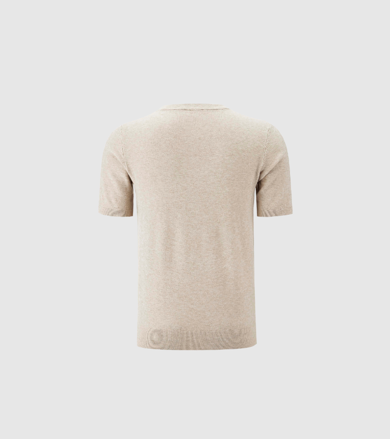 Beige t-shirt on a light gray background