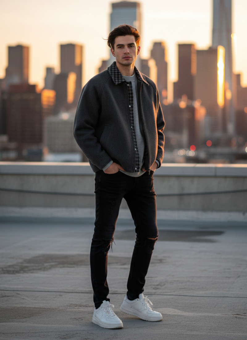 GridLayer Strapped Coach Jacket