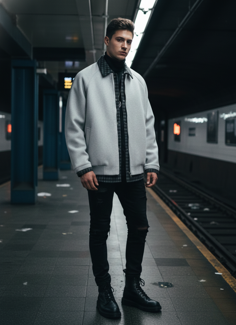 GridLayer Strapped Coach Jacket