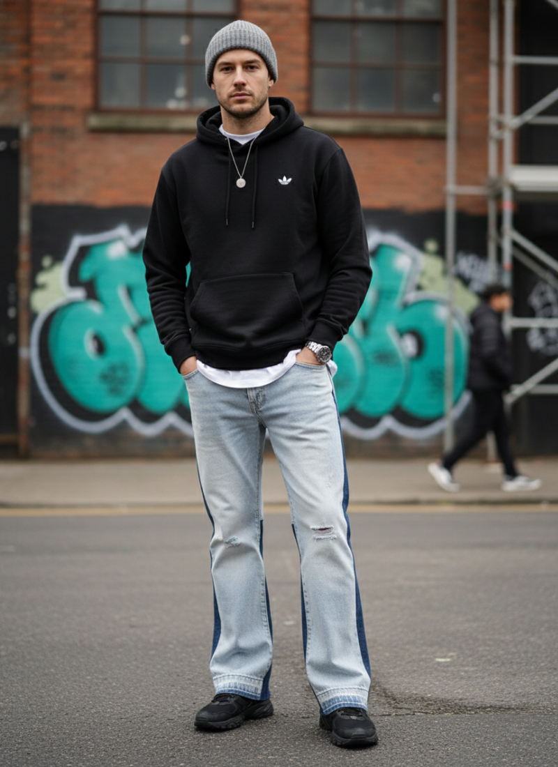 Parallel Fade Panel Jeans