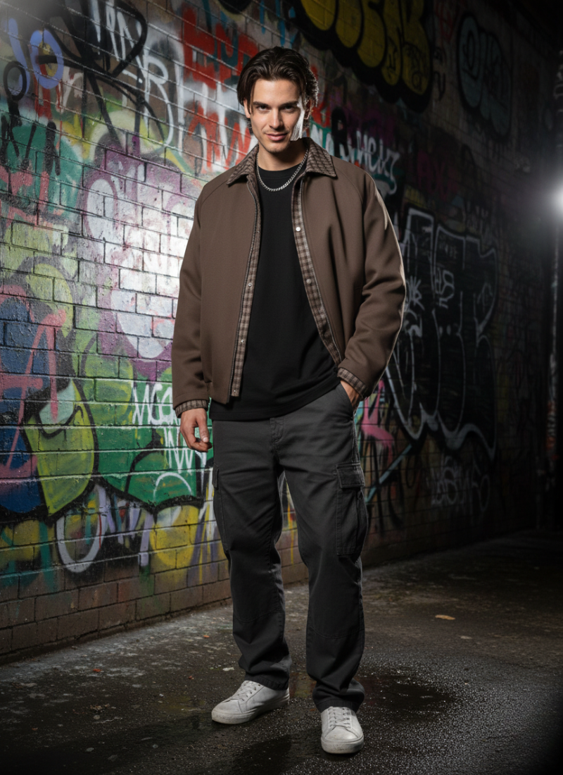 GridLayer Strapped Coach Jacket