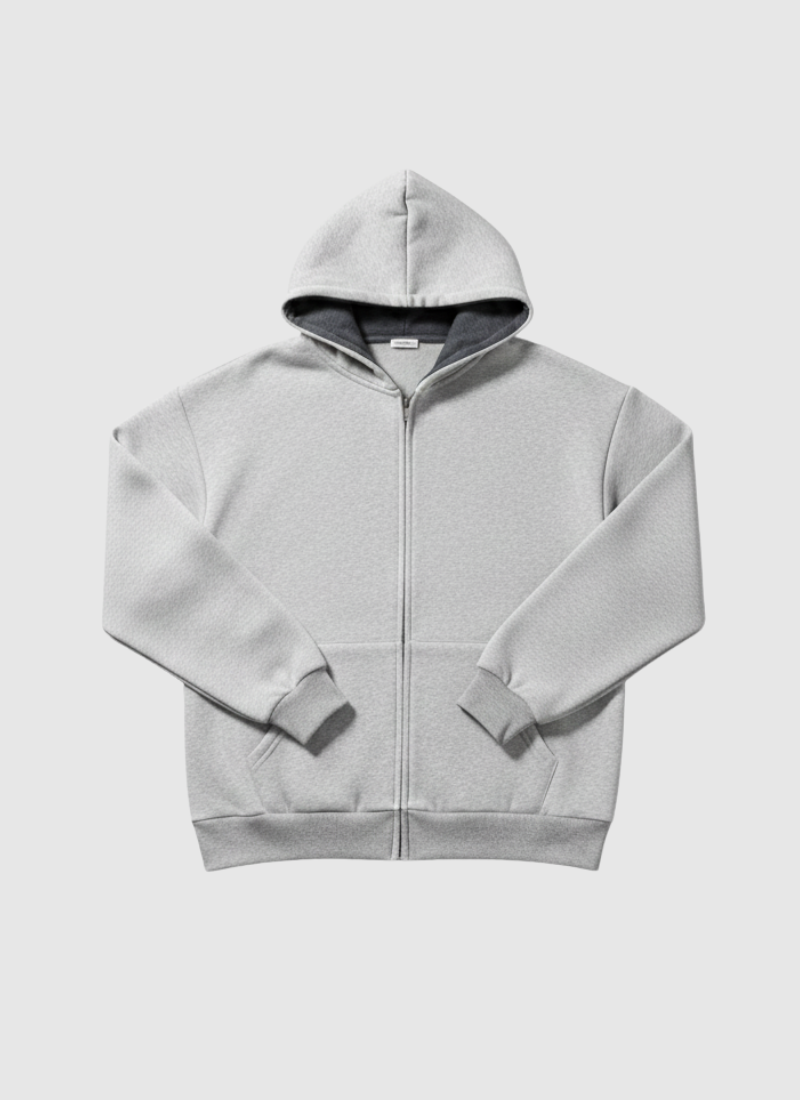Grey Drift Minimal Hoodie
