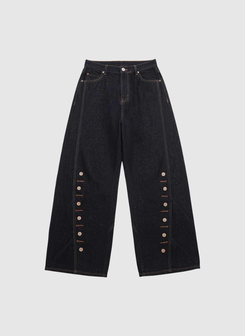 Rail Stud Baggy Denim