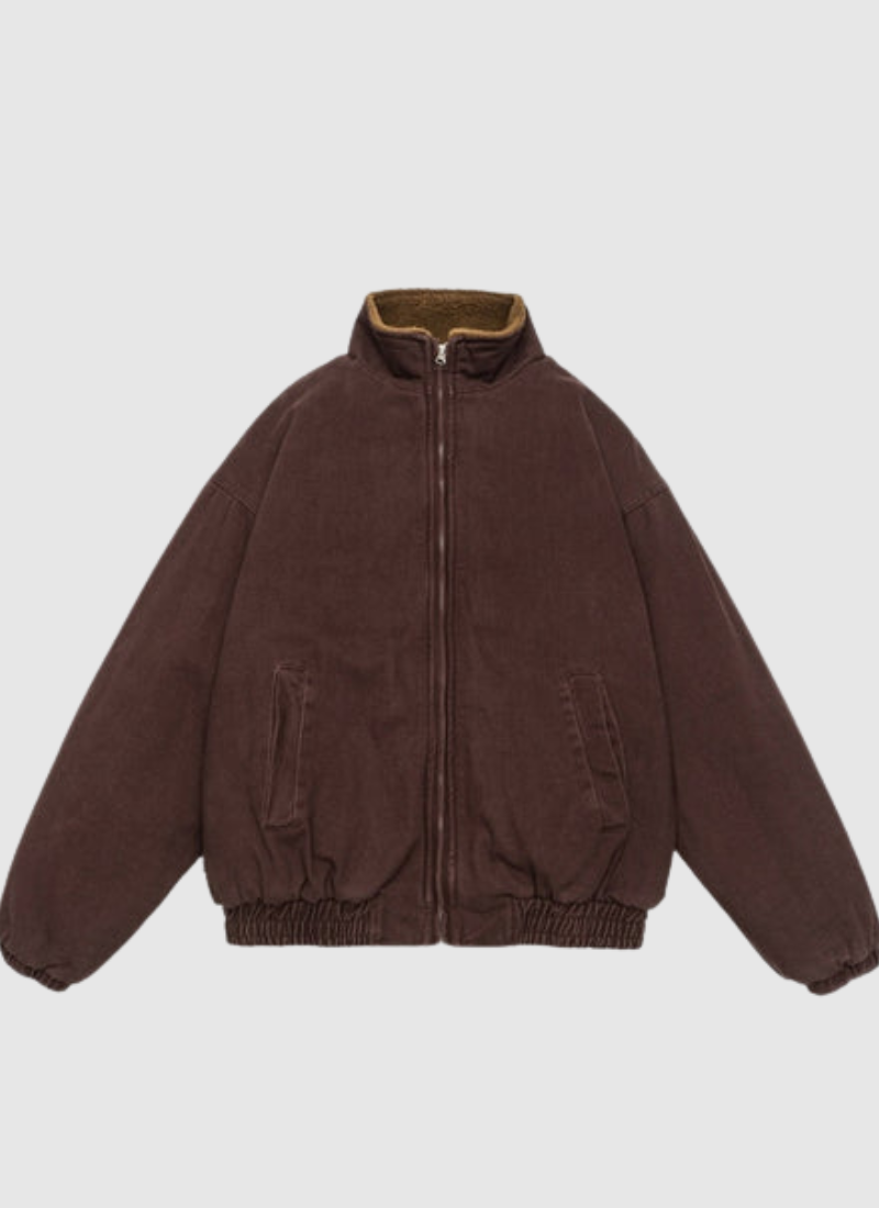 Washed Block Stand Collar Jacket