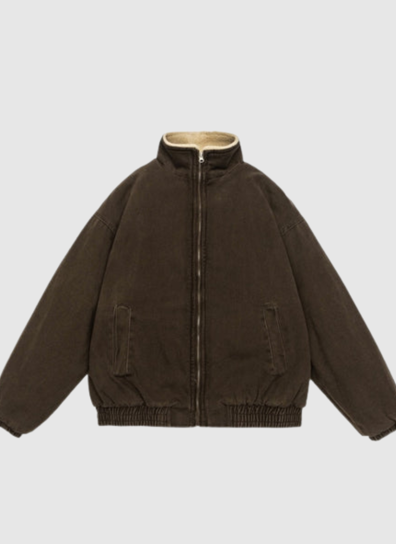 Washed Block Stand Collar Jacket