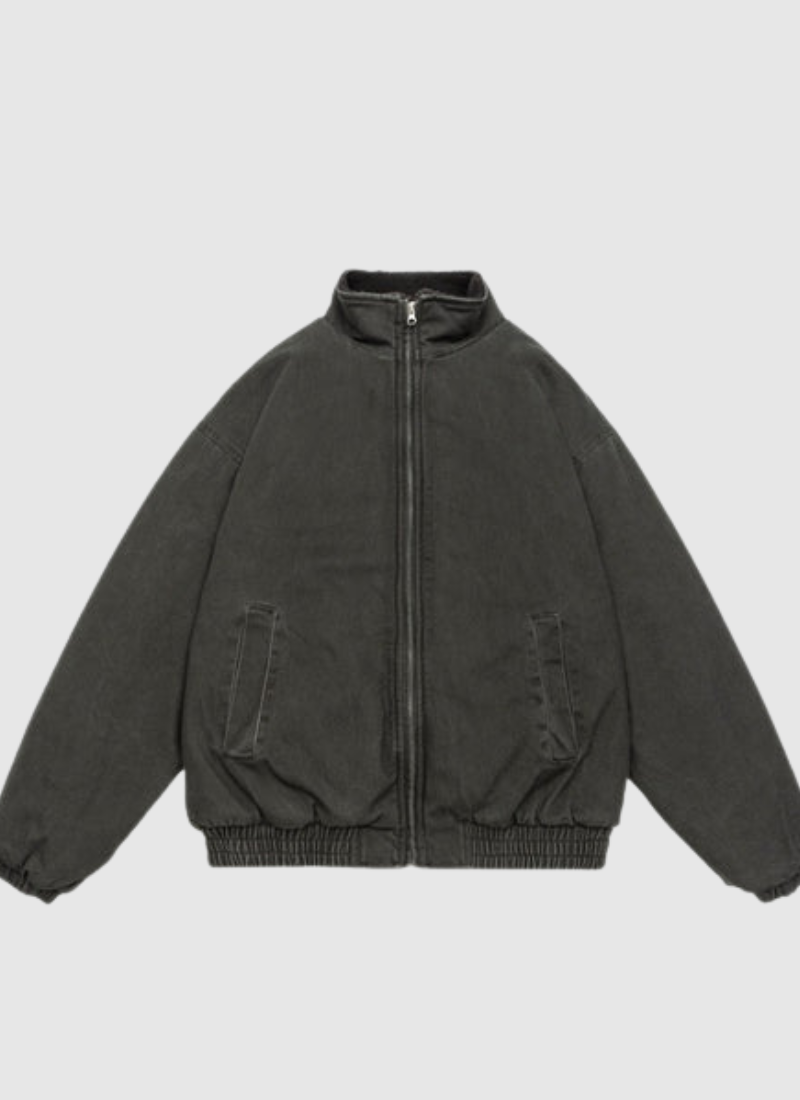 Washed Block Stand Collar Jacket