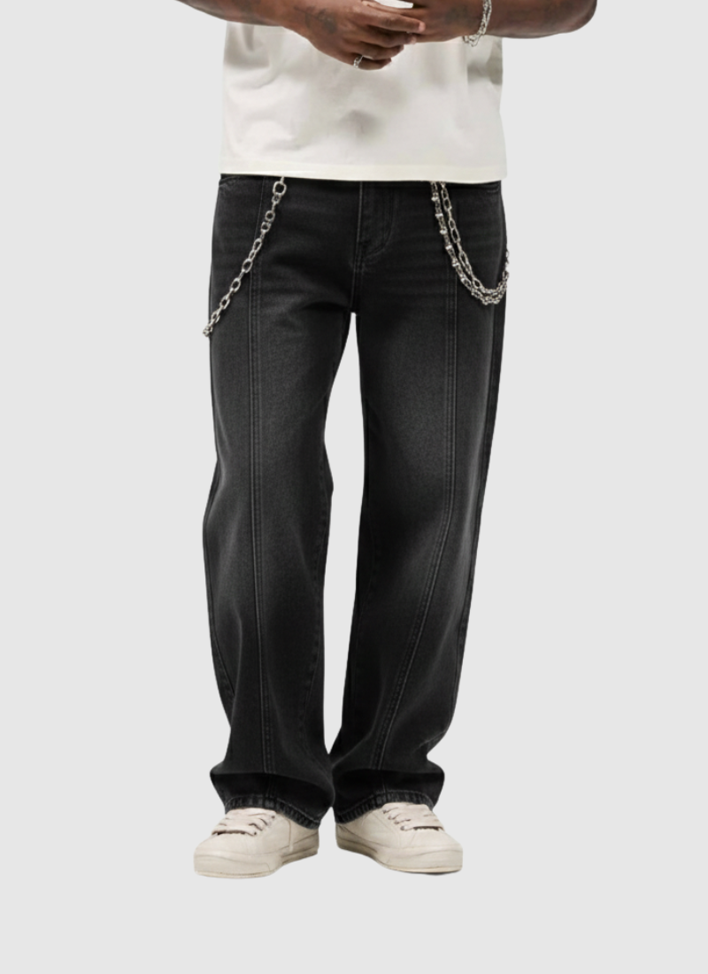 Washed Saber-Cut Jeans