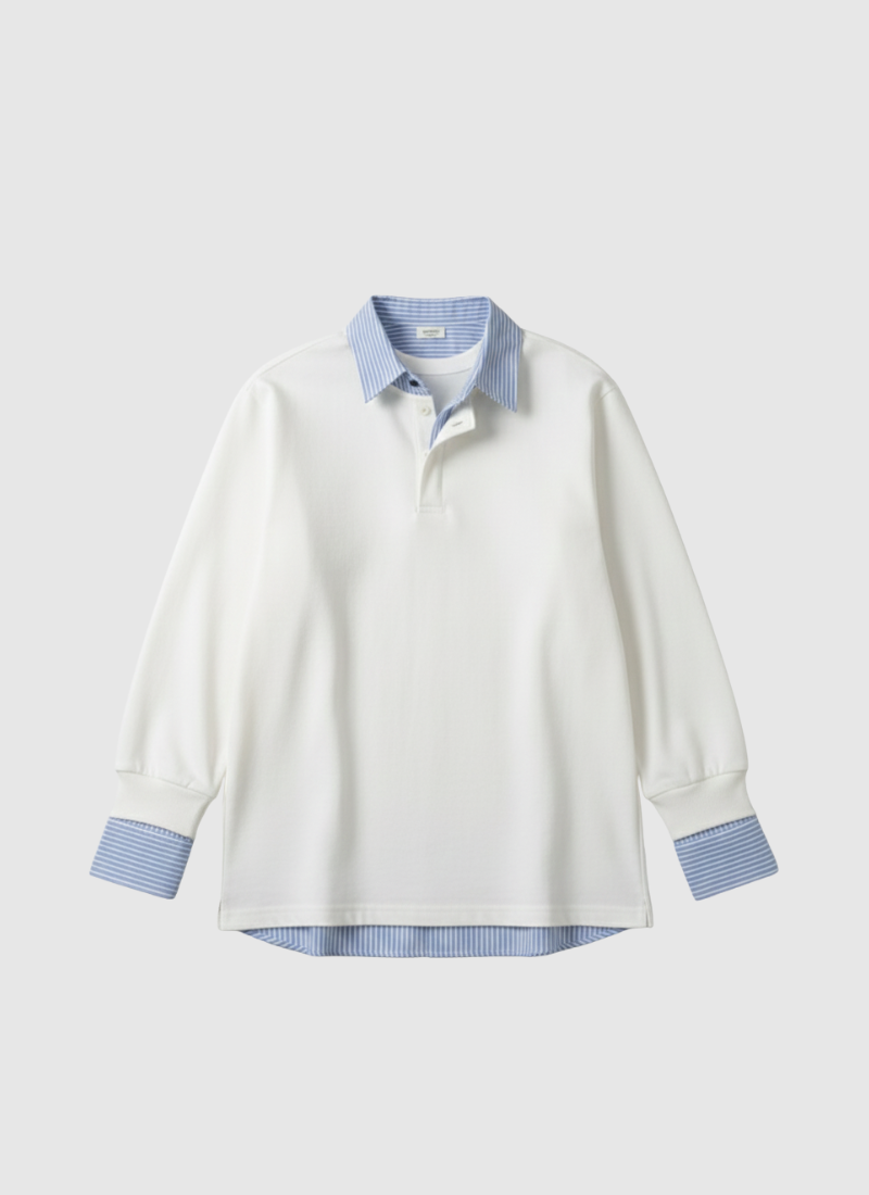 City Prep Stripe Collar Crew