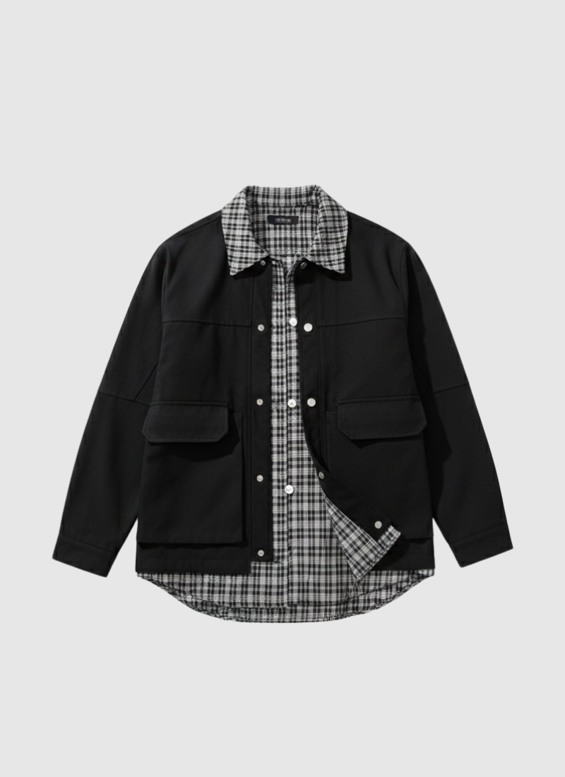 DualFrame Plaid-Layer Jacket