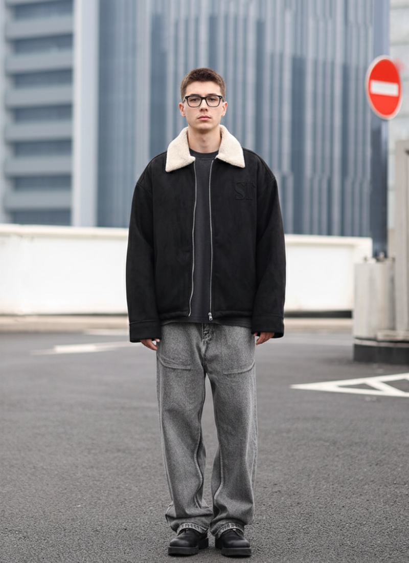 Shearline Cropped Aviator Jacket