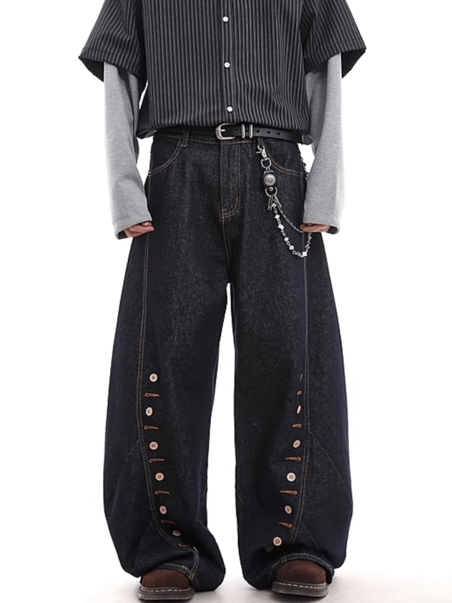 Rail Stud Baggy Denim