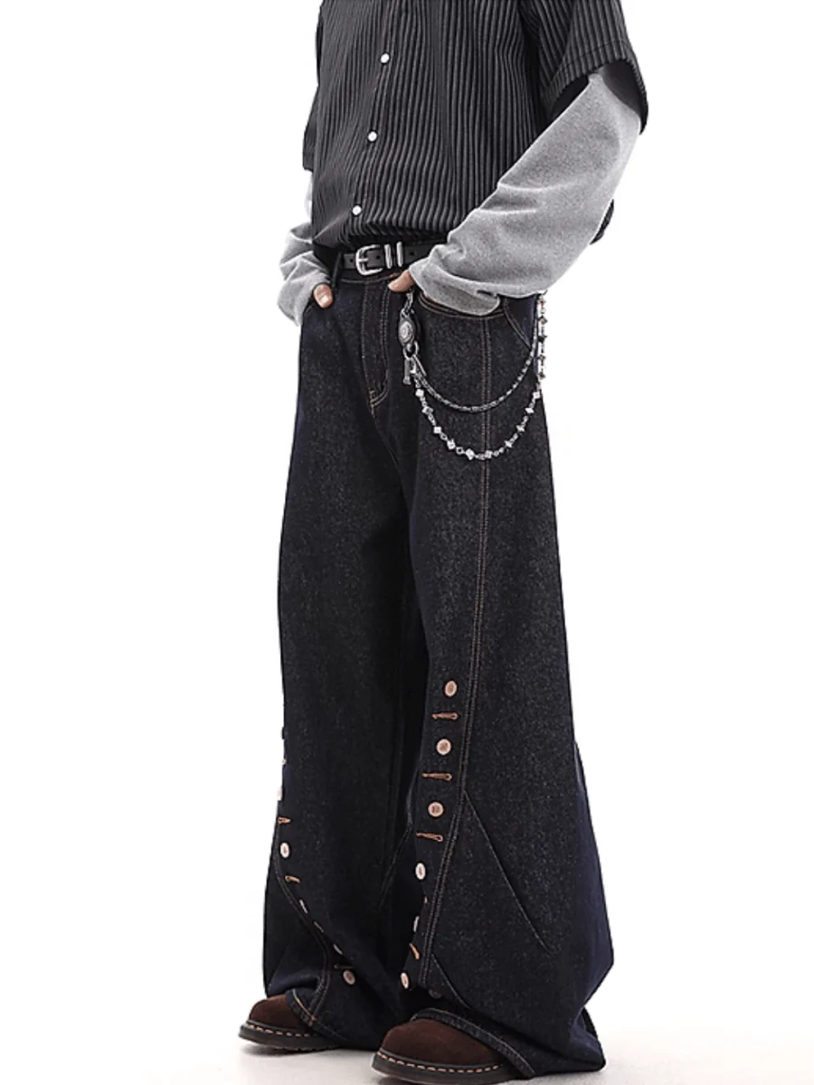 Rail Stud Baggy Denim