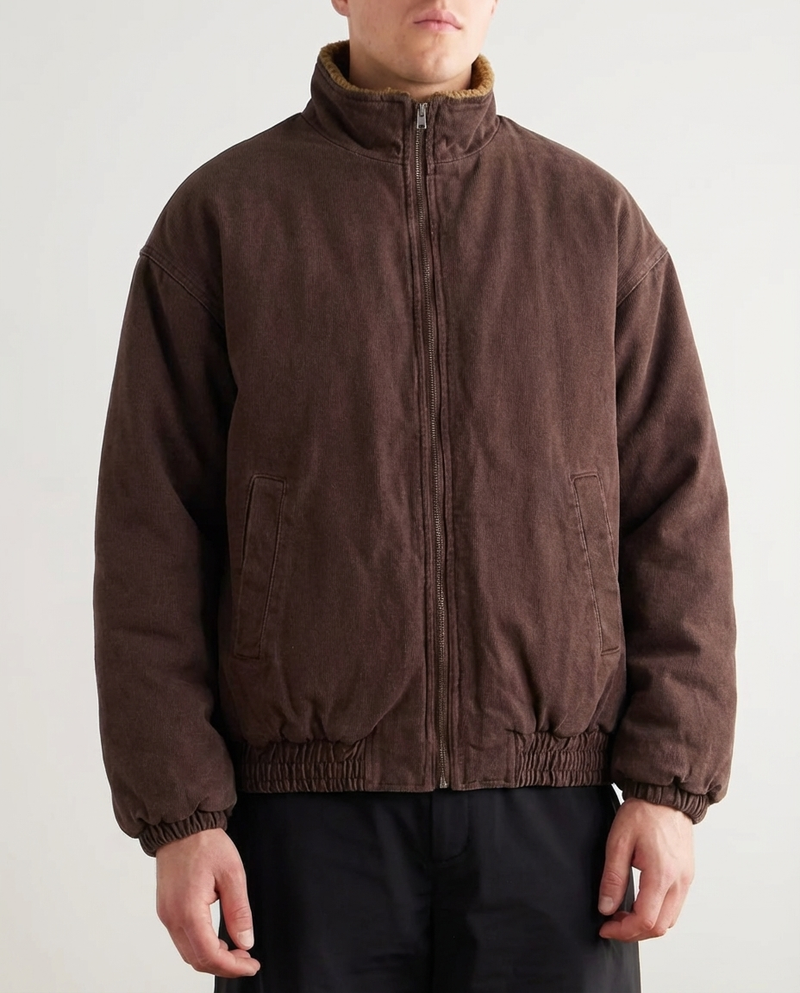 Washed Block Stand Collar Jacket