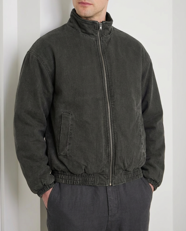Washed Block Stand Collar Jacket