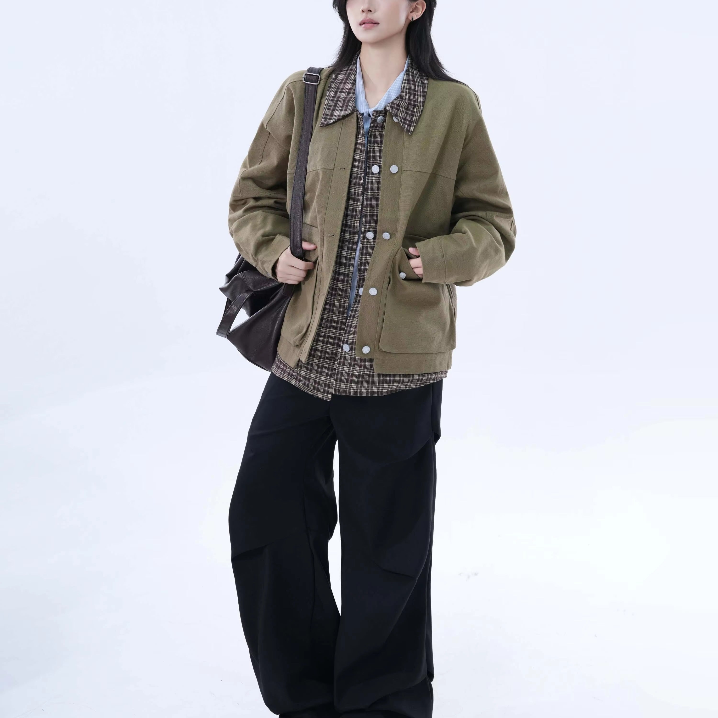 DualFrame Plaid-Layer Jacket