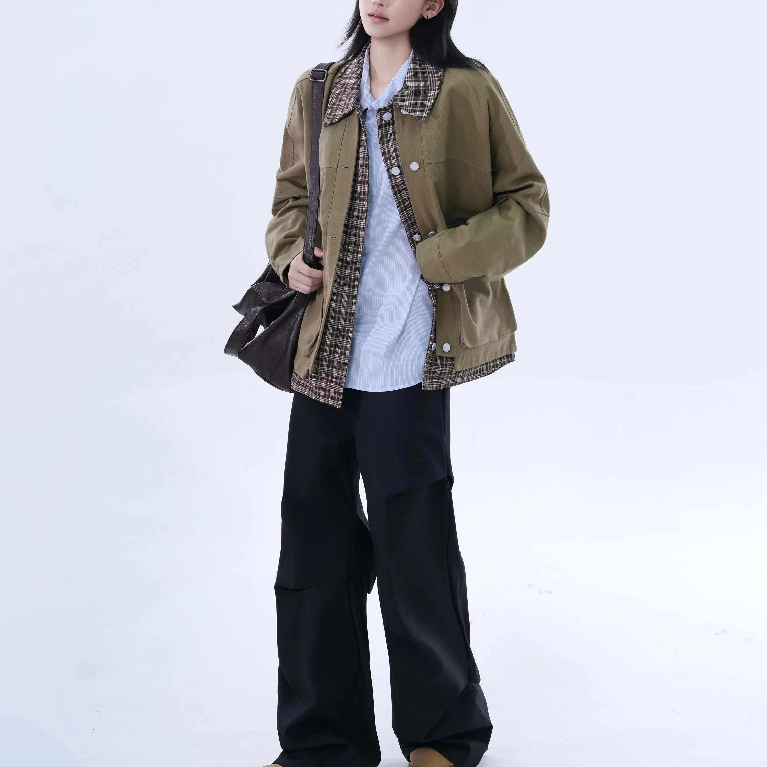 DualFrame Plaid-Layer Jacket